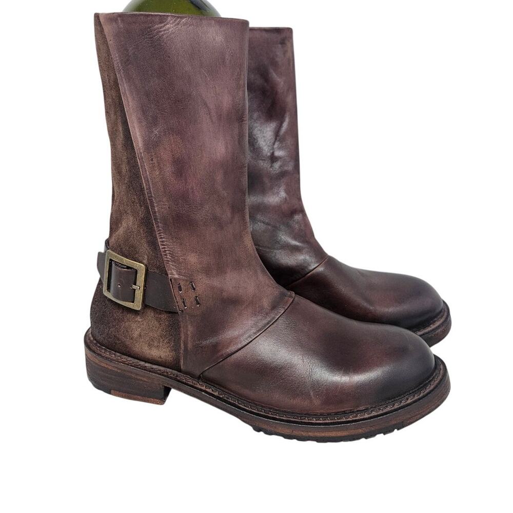 NEW Vintage Foundry Co 8 Brown Leather Camila Moto Boot Boho Whimsygoth